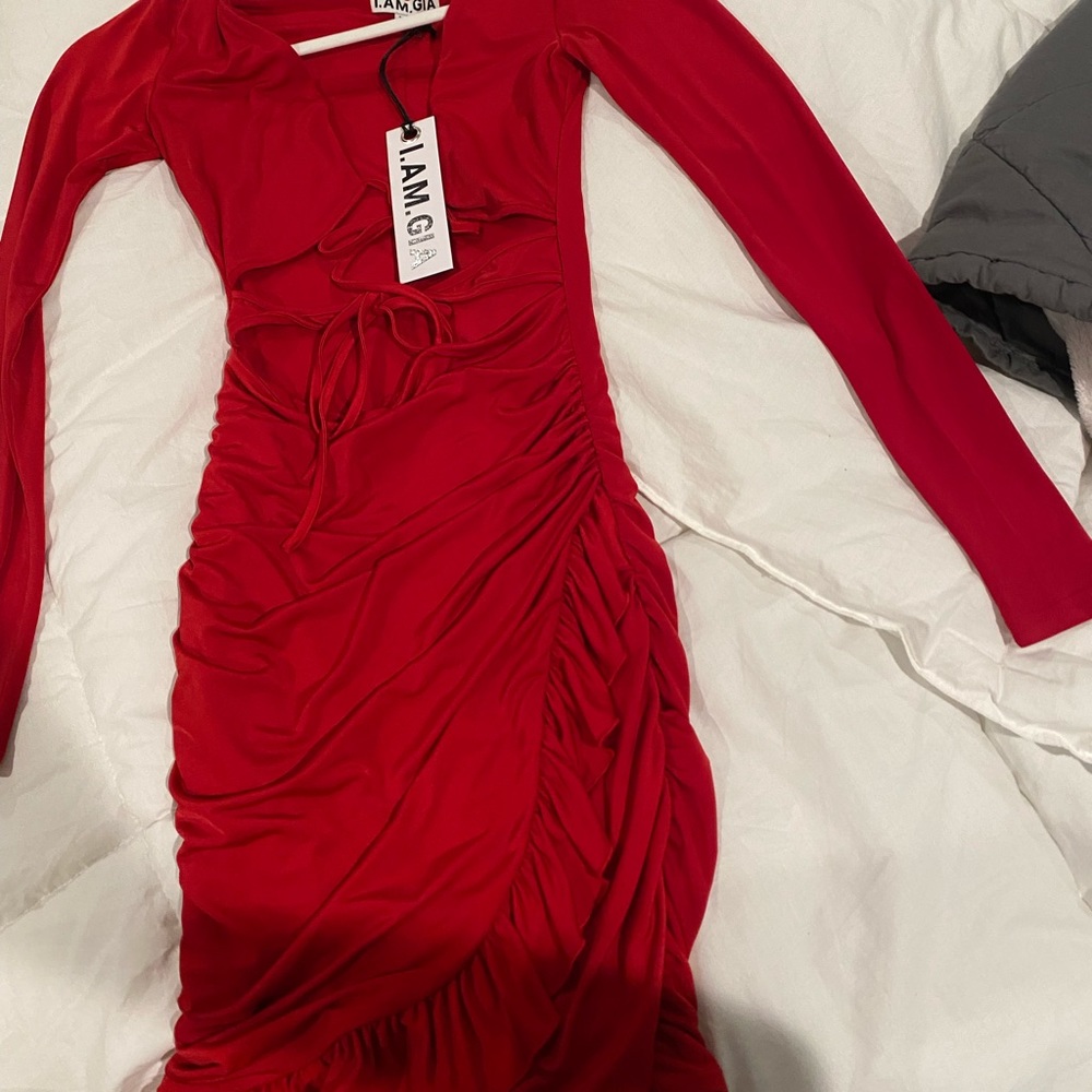 I AM GIA red dress